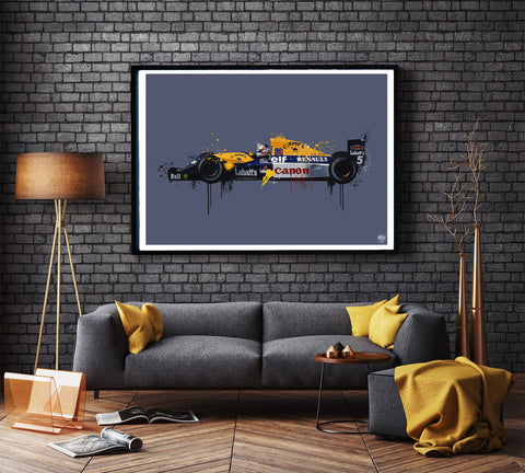 Nigel Mansell 1992 Williams FW14B F1 Print