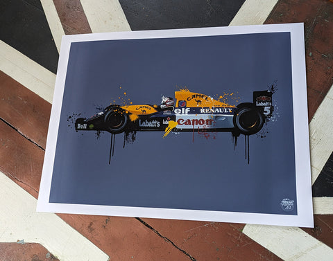 Nigel Mansell 1992 Williams FW14B F1 Print