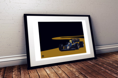 Ayrton Senna 1985 Lotus 97T F1 Print