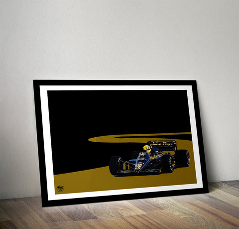 Ayrton Senna 1985 Lotus 97T F1 Print