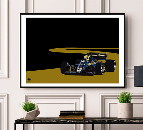 Ayrton Senna 1985 Lotus 97T F1 Print