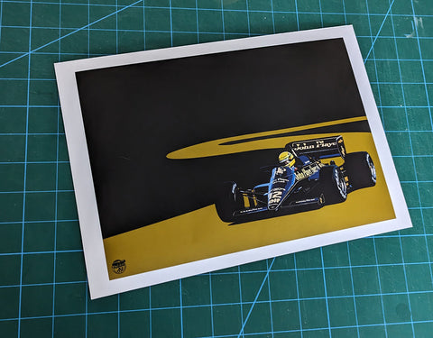 Ayrton Senna 1985 Lotus 97T F1 Print
