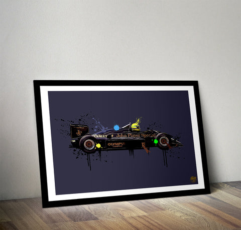 Ayrton Senna 1985 Lotus 97T F1 Print