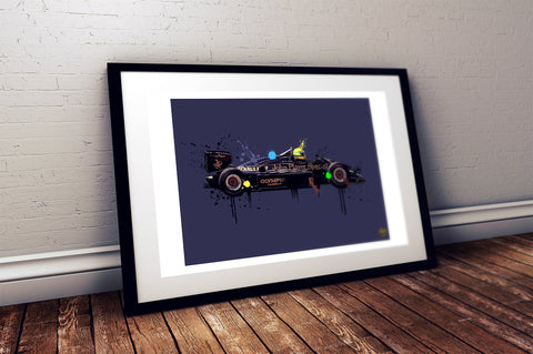Ayrton Senna 1985 Lotus 97T F1 Print