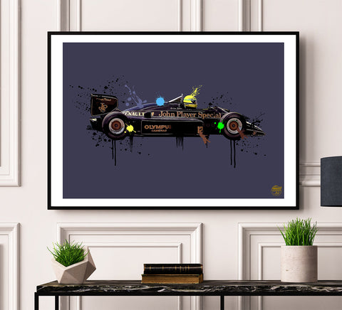 Ayrton Senna 1985 Lotus 97T F1 Print