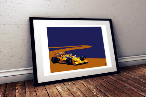 Ayrton Senna 1987 Lotus 99T F1 Print