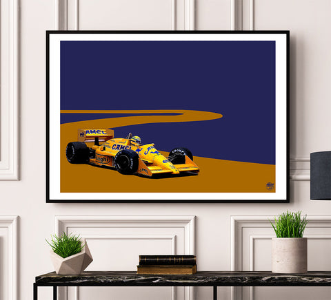 Ayrton Senna 1987 Lotus 99T F1 Print