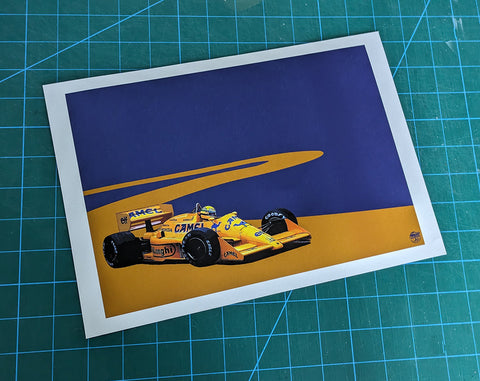 Ayrton Senna 1987 Lotus 99T F1 Print
