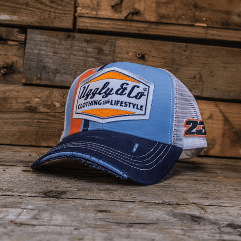 Retro Blue & Orange Diamond Cap