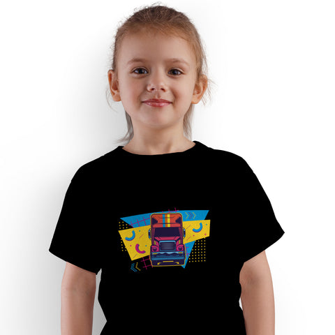 Retro Truck Kids T-Shirt (Black)