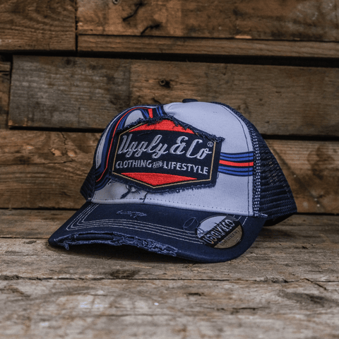 Retro Blue & Red Diamond Cap