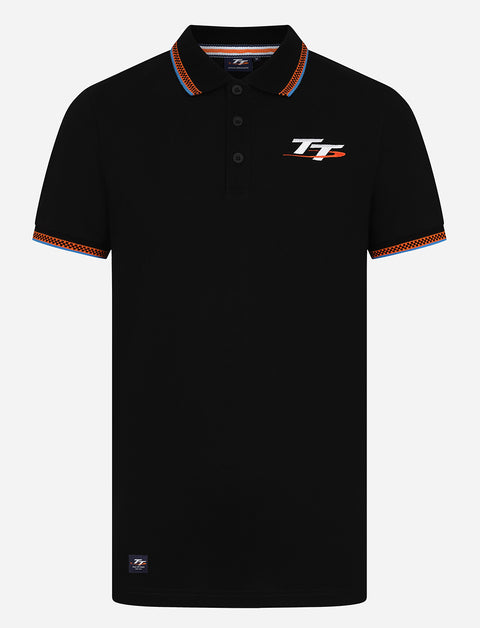 TT Races Signature Checked Polo - Black