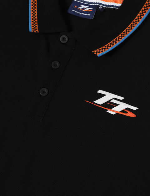 TT Races Signature Checked Polo - Black