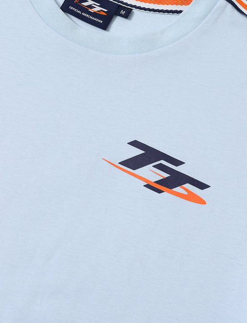 TT Races Signature Tape Detail T-Shirt - Light Blue