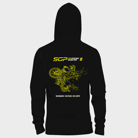 Speedway Wheelie Design Hoodie Black Unisex