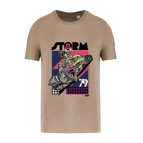 Storm Stacey Cartoon Bike T-Shirt - Beige