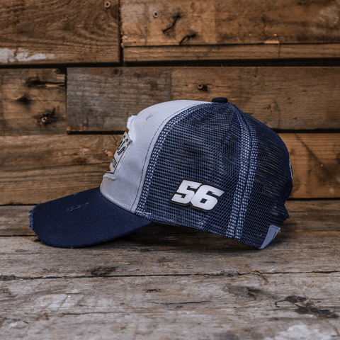 Navy Blue & White Diamond Cap
