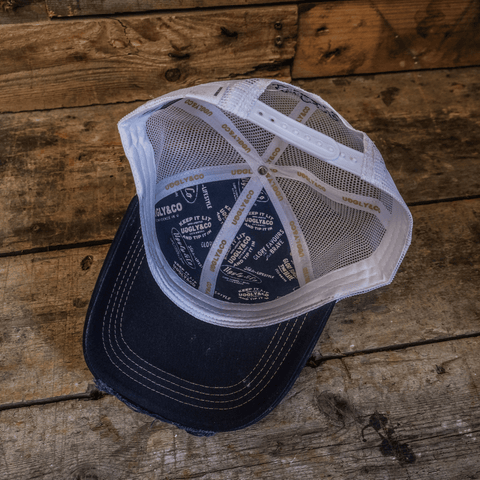 Night Blue & Gold Diamond Trucker Hat
