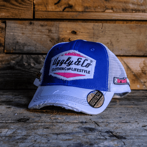 Blue & White Diamond Trucker Hat x Bradley Ray #28
