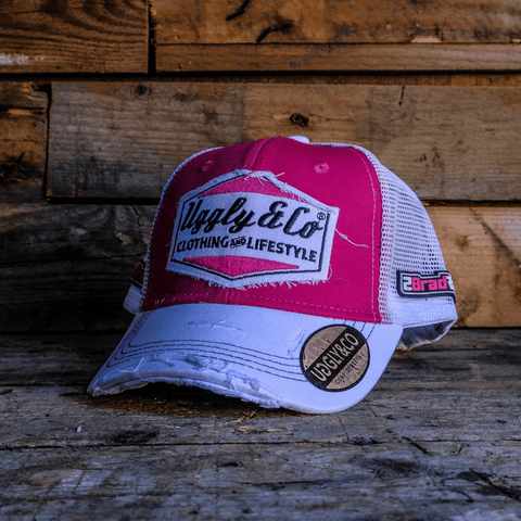 Pink & White Diamond Trucker Hat x Bradley Ray #28