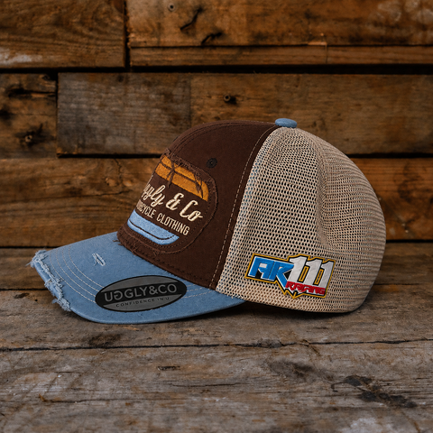 Dusty Blue Flat Track Trucker Hat