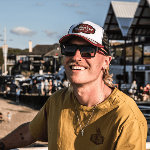 Burgundy Black Dub Garage Trucker Hat