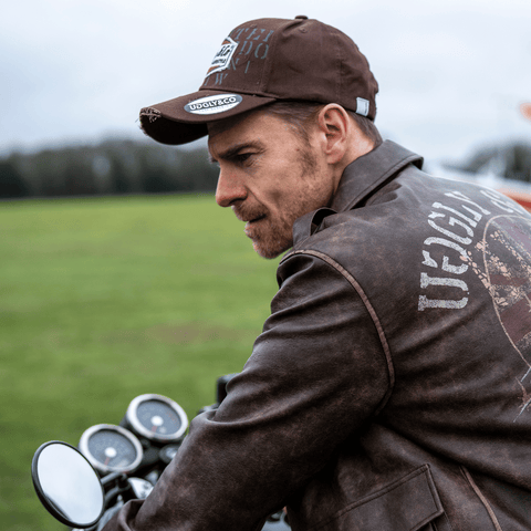 Brown 'Aviation' Diamond Trucker Hat