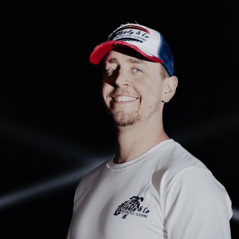 White & Red Flattrack Cap