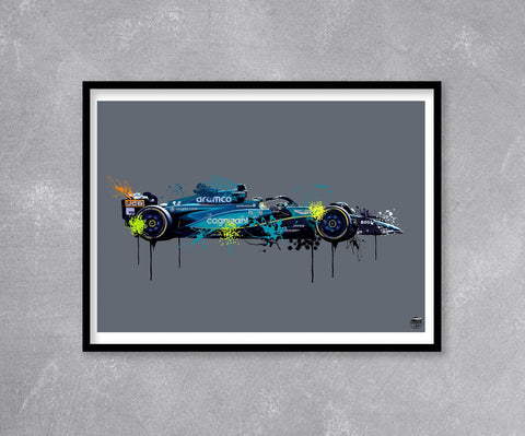 Fernando Alonso 2023 Aston Martin AMR23 F1 Print