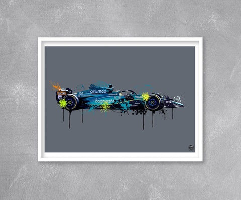 Fernando Alonso 2023 Aston Martin AMR23 F1 Print