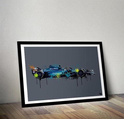 Fernando Alonso 2023 Aston Martin AMR23 F1 Print