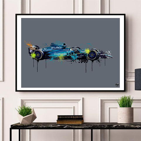 Fernando Alonso 2023 Aston Martin AMR23 F1 Print