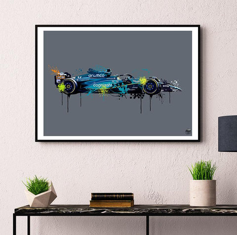 Fernando Alonso 2023 Aston Martin AMR23 F1 Print