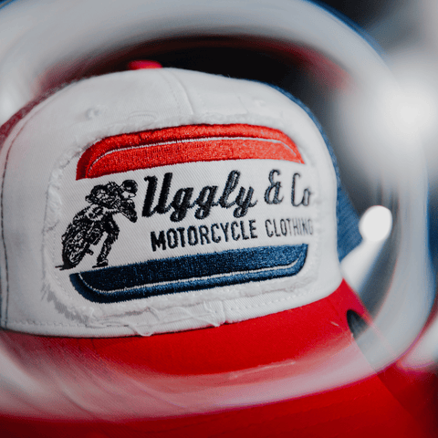 White & Red Flattrack Cap