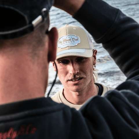 Biege & Sky Blue Garage Cap