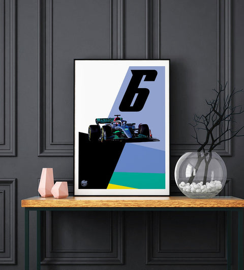 George Russell 2022 Mercedes W13 F1 Print