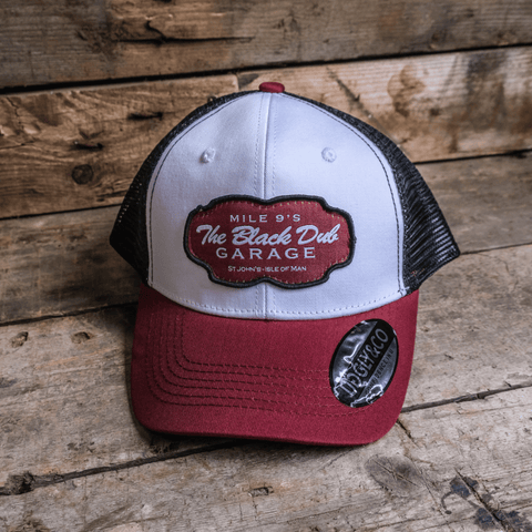 Burgundy Black Dub Garage Trucker Hat