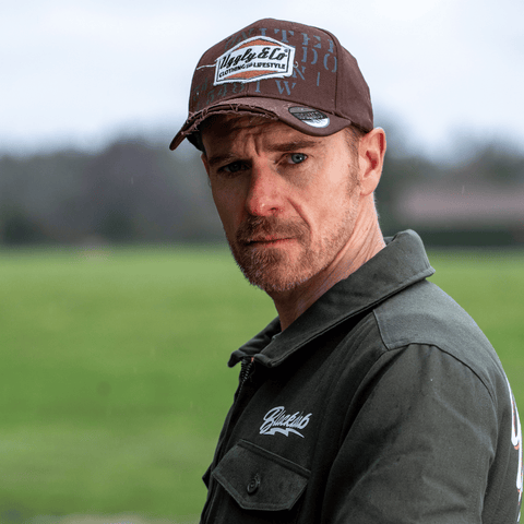 Brown 'Aviation' Diamond Trucker Hat