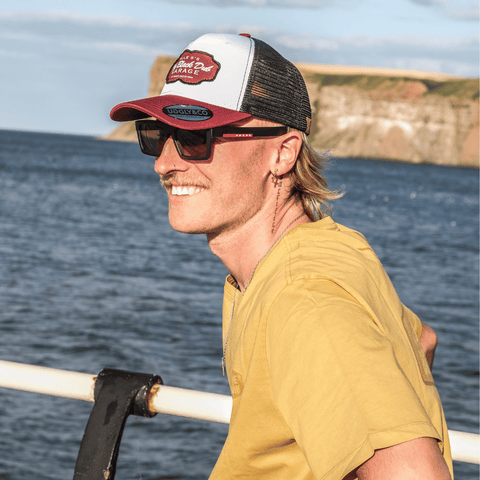 Burgundy Black Dub Garage Trucker Hat