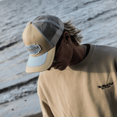 Biege & Sky Blue Garage Cap