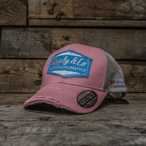 Pastel Pink & Blue Diamond Trucker Hat