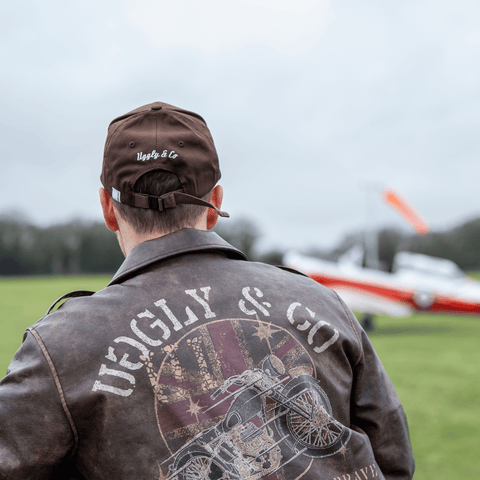 Brown 'Aviation' Diamond Trucker Hat