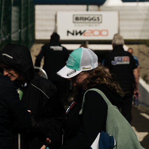 Turquoise & White Diamond Trucker Hat