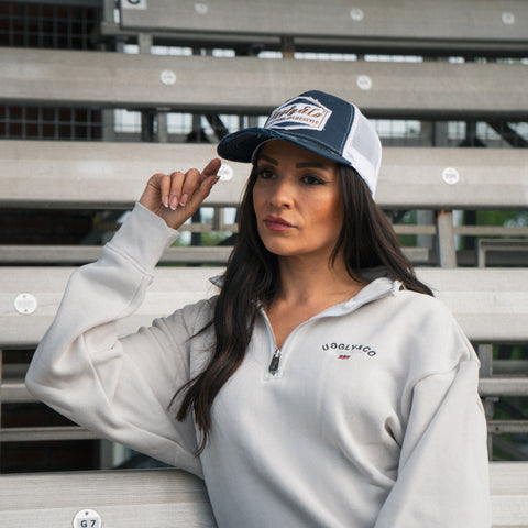Night Blue & Gold Diamond Trucker Hat
