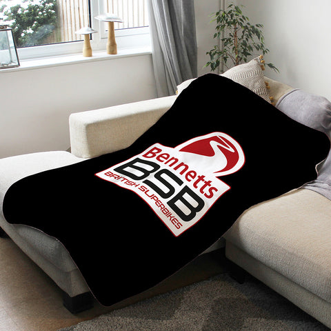 Bennetts British Superbikes Black Fleece Blanket Blankets