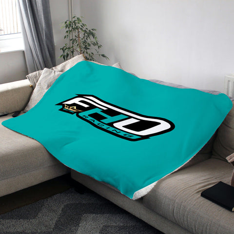 FHO Racing Logo Blue Fleece Blanket Blankets