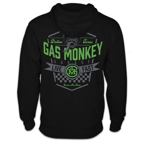 Gas Monkey Live Fast Zip Hoodie - Black Hoodie