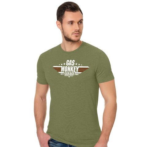 Gas Monkey Garage 'Top Gun' T-Shirt in Green T-Shirt